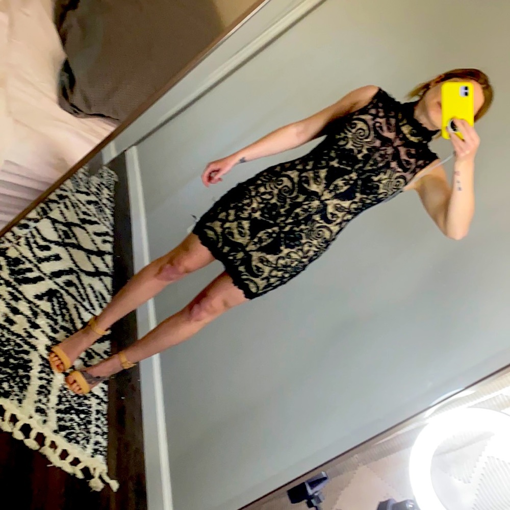 Black lace dress